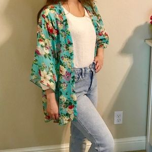 Floral kimono cardigan